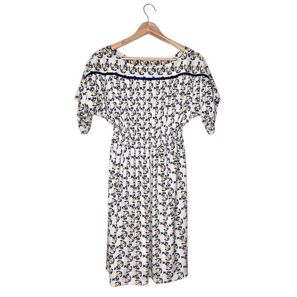 Betsey Johnson Vintage Sailor Anchor Print Boatneck Dress Size P (XS) - Picture 6 of 11